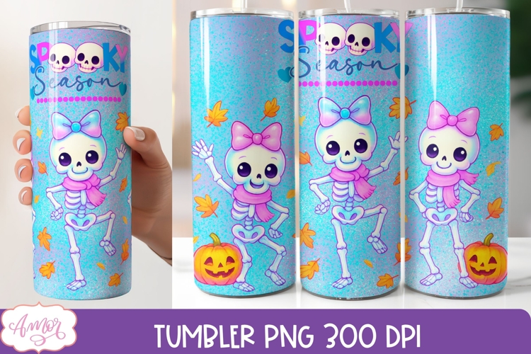 Cute Halloween tumbler wrap PNG, Iridescent Spooky Tumbler
