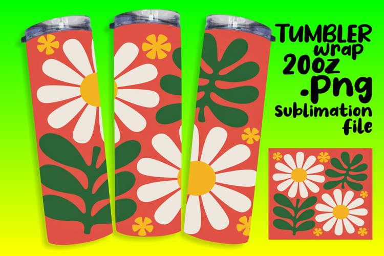 MODERN 20oz Sublimation Design , Flowers