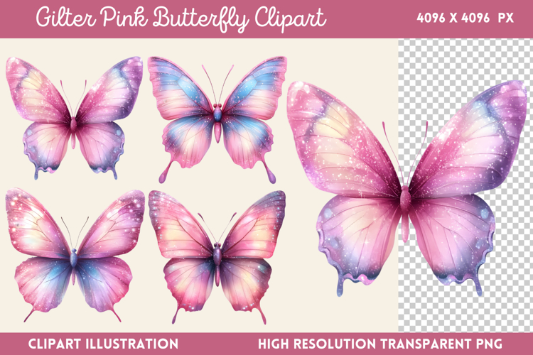 Pink Butterfly Clipart Image 20