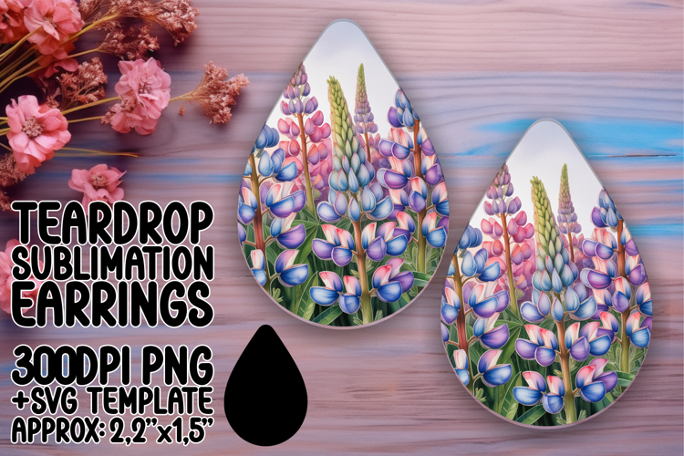 Cute Teardrop Design for DIY Earrings , Flowers