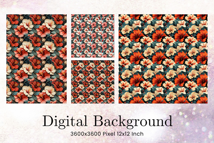 Flower Pattern Background Wallpaper Digital Paper_110 example image 1