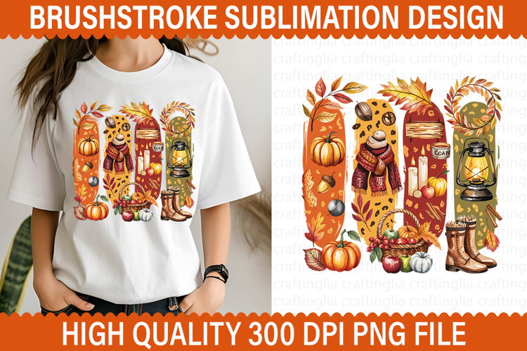 Autumn Brushstroke Sublimation Design - Brushstroke PNG