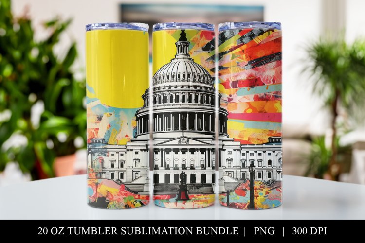Washington Pop Art 20 oz Skinny Tumbler Sublimation