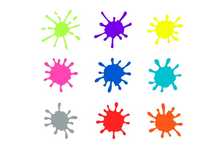 Paint splatters. Vector colorful splash isolated. Watercolor example image 1