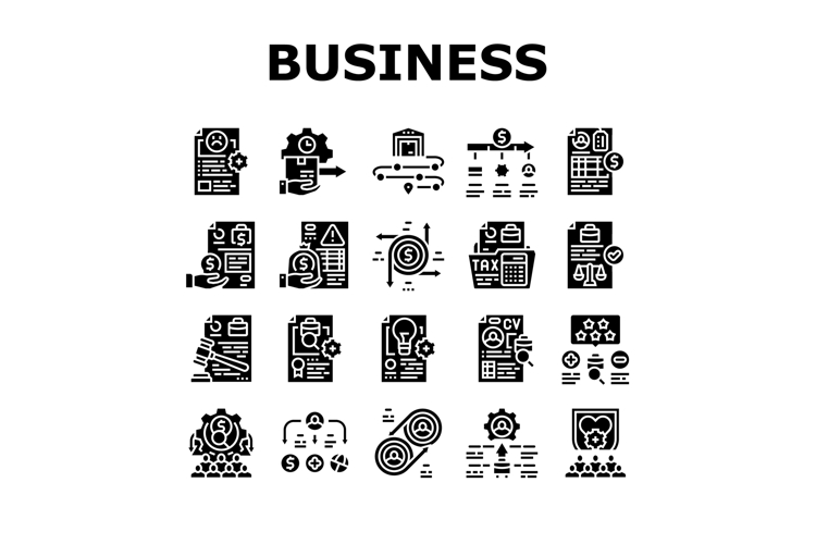 business process automation icons set vector