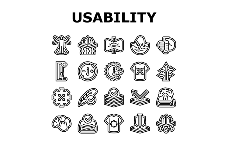 comfort usability product icons set vector