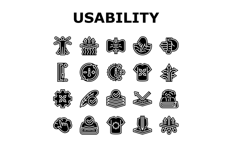 comfort usability product icons set vector