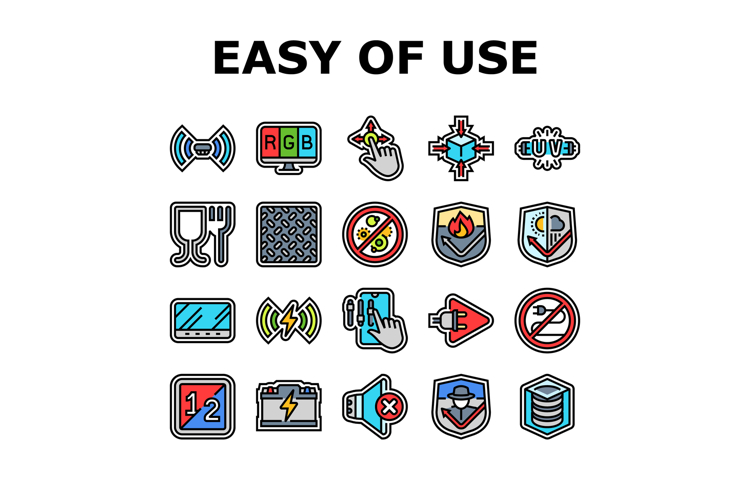 ease of use convenience product icons set vector