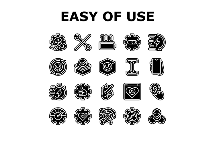 ease of use product icons set vector