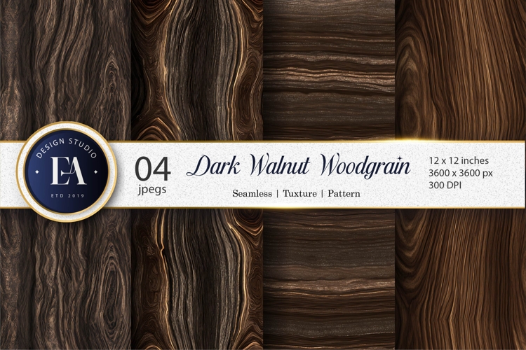 Dark Walnut Woodgrain Luxury Texture Digital Paper