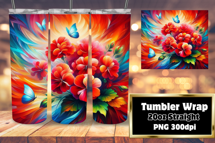 TRENDY 20oz Tumbler Design for DIY , Flowers