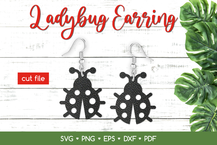 Cute Ladybug Earring SVG Laser Cut File, Jewelry Template