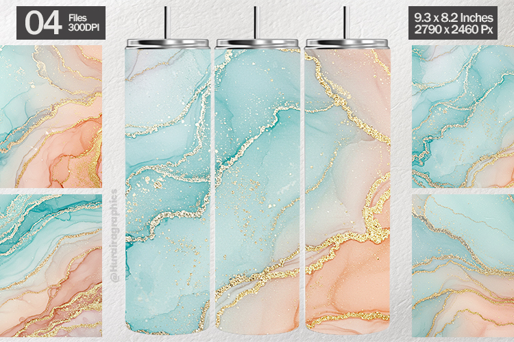 Pastel Gold Marble Tumbler Wrap| Tumbler Sublimation