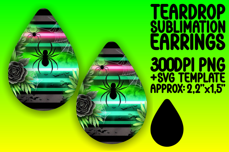 Sleek Teardrop Earrings Artwork PNG , Halloween