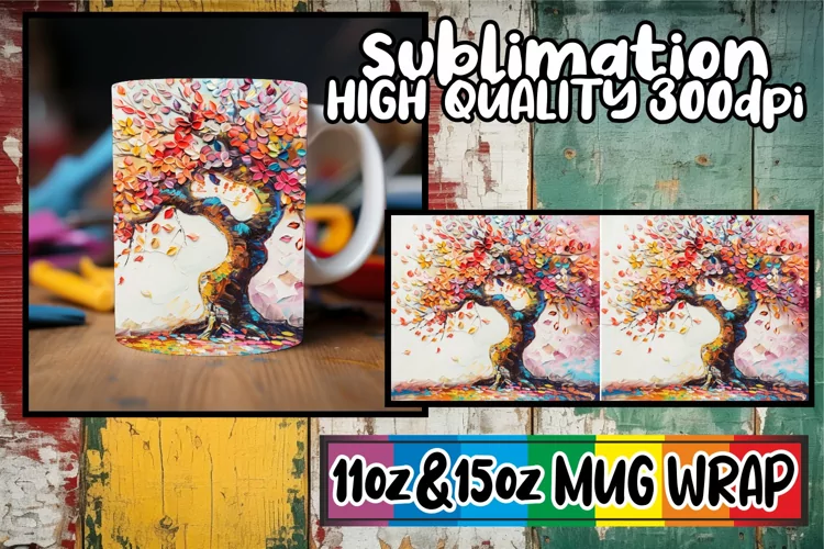 Springtime Oasis Mug Sublimation Wrap - Spring Design