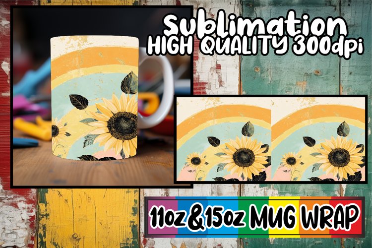 Beautiful sunsets sublimation mug wrap, Flower