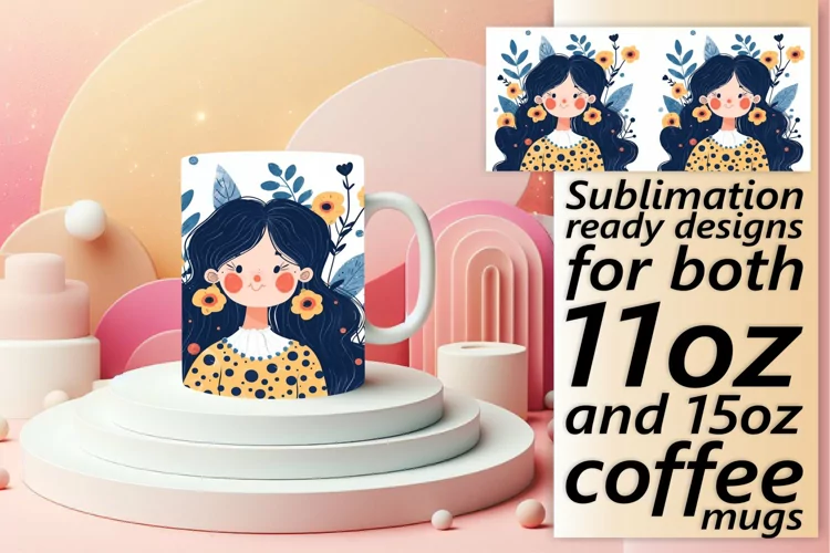 Elegant Mug Wrap with Floral Design 11oz/15oz