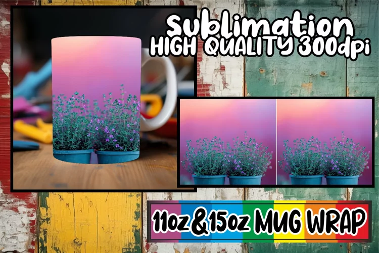 Springtime Floral Reverie: Retro Mug Wrap Sublimation