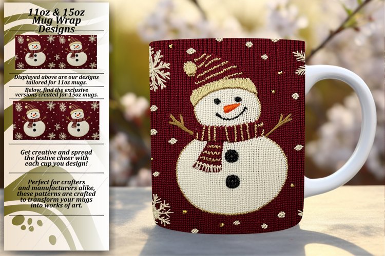 Enchanting 15oz Mug Wrap Png Template , Snowman