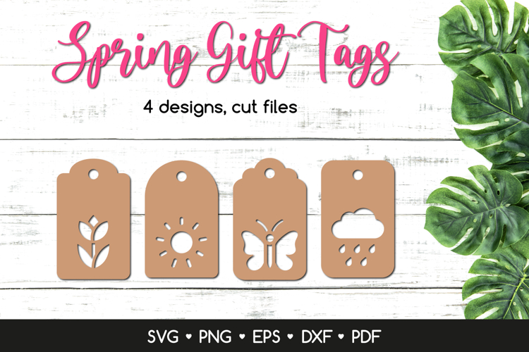 Decorative Spring Gift Tags SVG, Paper Cutting Tag Templates