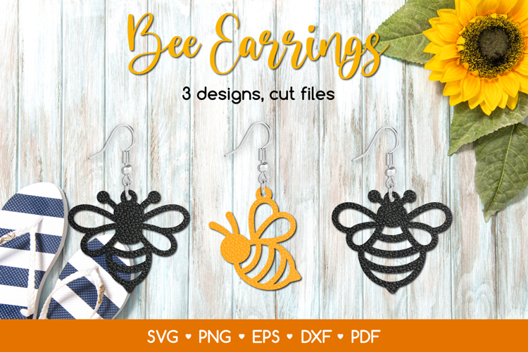 Bee and Bumblebee Earring SVG for Crafters, Jewelry Template