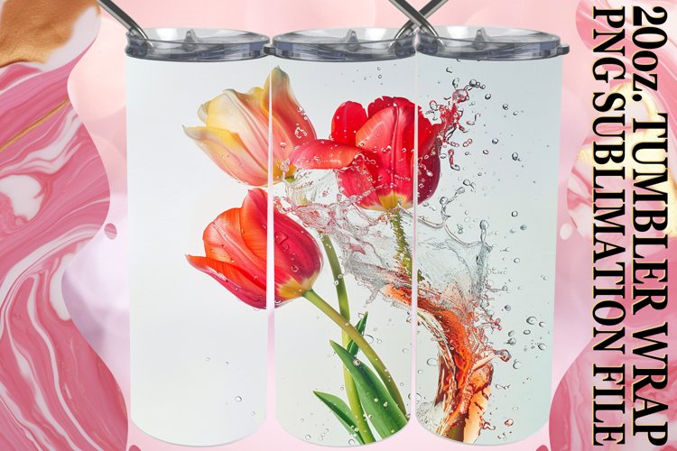 Watercolor Tranquility: Sublimation Wrap - 20oz Tumbler example image 1