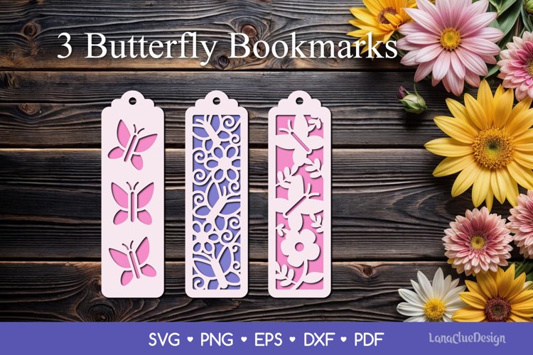Two Layered Butterfly Bookmarks SVG, Butterfly Papercut SVG
