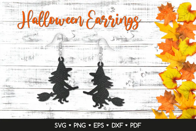 Witch Earrings SVG, Halloween Jewelry Laser Cut Files