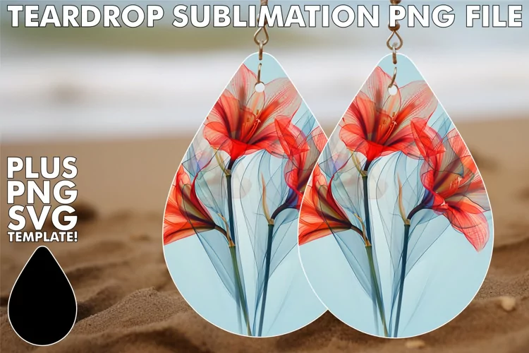 Petal Perfection Teardrop Earring Sublimation - Fashionable