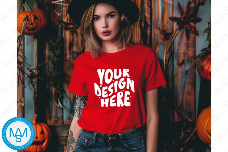 White Tshirt Mockup Image 21
