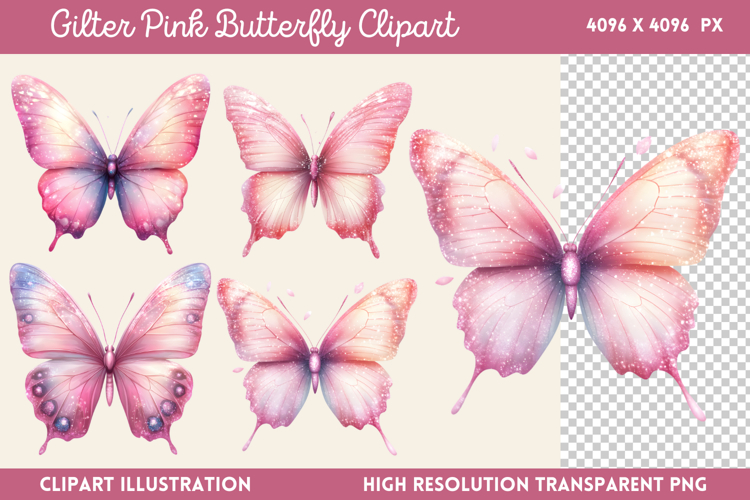Pink Butterfly Clipart Image 18