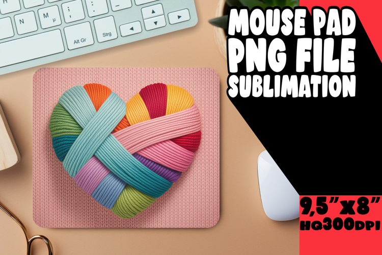 Unique Desk Mat Sublimation Magic, Flowers Heart