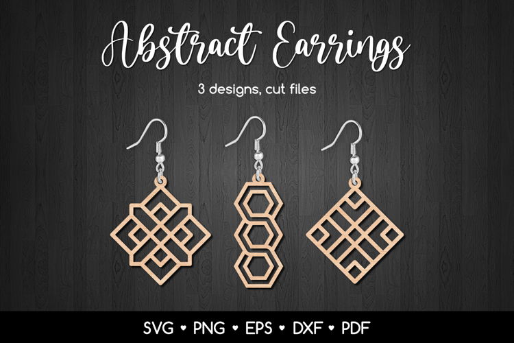 Abstract Geometric Earrings SVG, Modern Jewelry Template