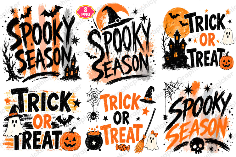 Stripes Halloween Spooky Season PNG, Trending Halloween PNG