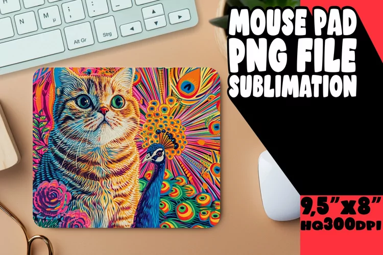 Charming Cat Design Mouse Pad