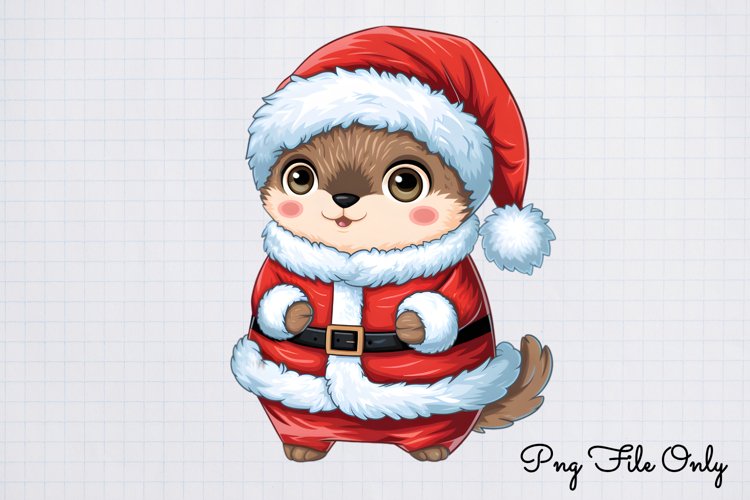 Woodland Christmas Watercolor Clipart PNG