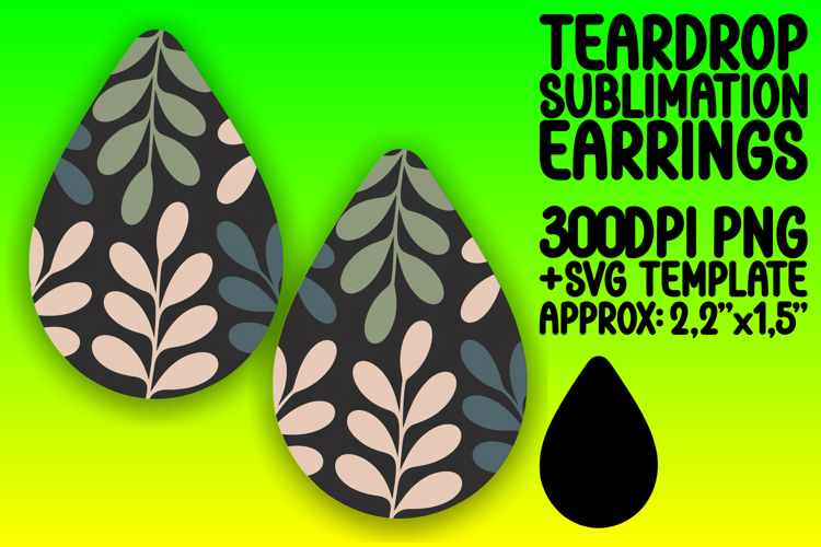 Chic Teardrop Earrings Design PNG , Flowers