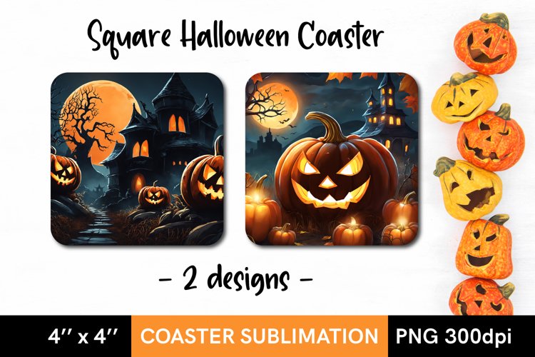 Halloween Night - Square Coaster Sublimation Designs