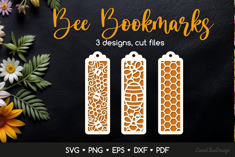 Two Layered Bee Bookmarks SVG, Bee Papercut Template SVG