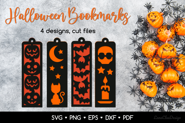 Halloween Bookmarks SVG Papercut Template