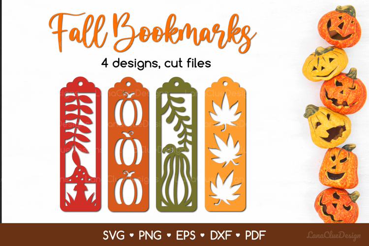 Fall Bookmarks SVG Cut Files, Autumn Papercut Template