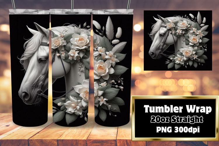 Custom Wraps for 20oz Tumbler , Horse
