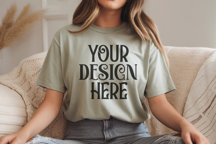 Sage Comfort Colors 1717 T-shirt Mockups,1717 Mockups