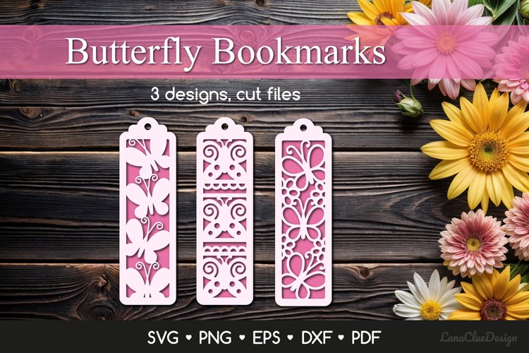 Butterfly Bookmarks SVG, Butterfly Papercut Template SVG