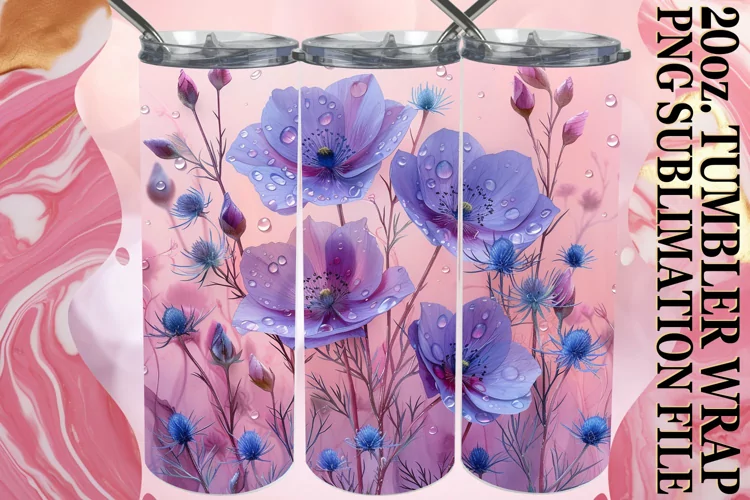 Colorful Meadow of Flowers Tumbler Sublimation
