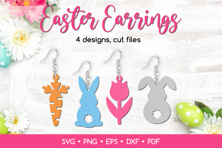 Easter Earrings SVG Laser Cut Files, Easter Jewelry Template