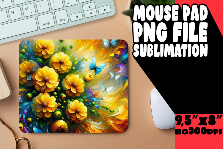 Joyful Desk Pad Design PNG, Flowers