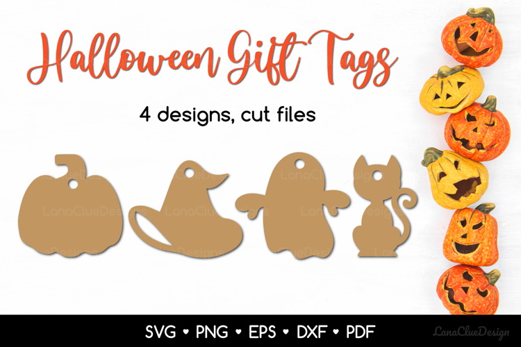 Halloween Shaped Gift Tags SVG Cut Files