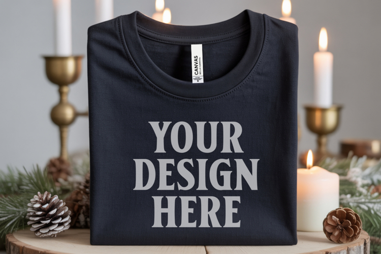 Black Tshirt Mockup Image 19