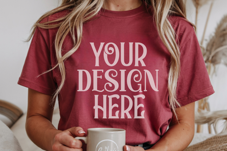 Brick Comfort Colors 1717 Christmas Mockup, CC 1717
